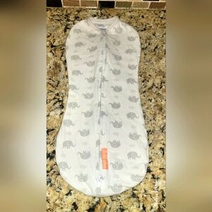 Newborn Swaddleme Gray Elephant Sleepsack Zip Up